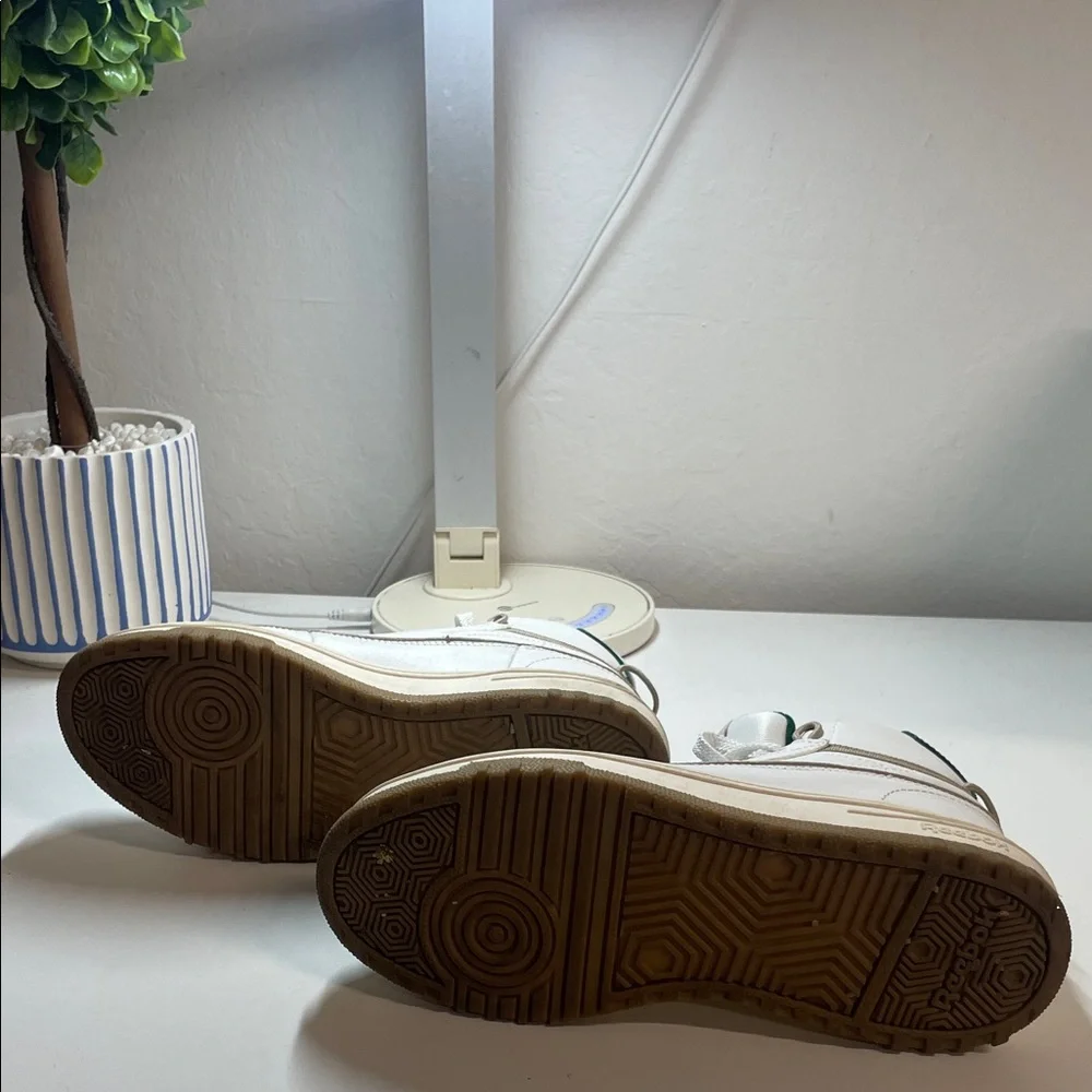 Reebok White and Green High-Top Sneakers - Picture 5 of 7